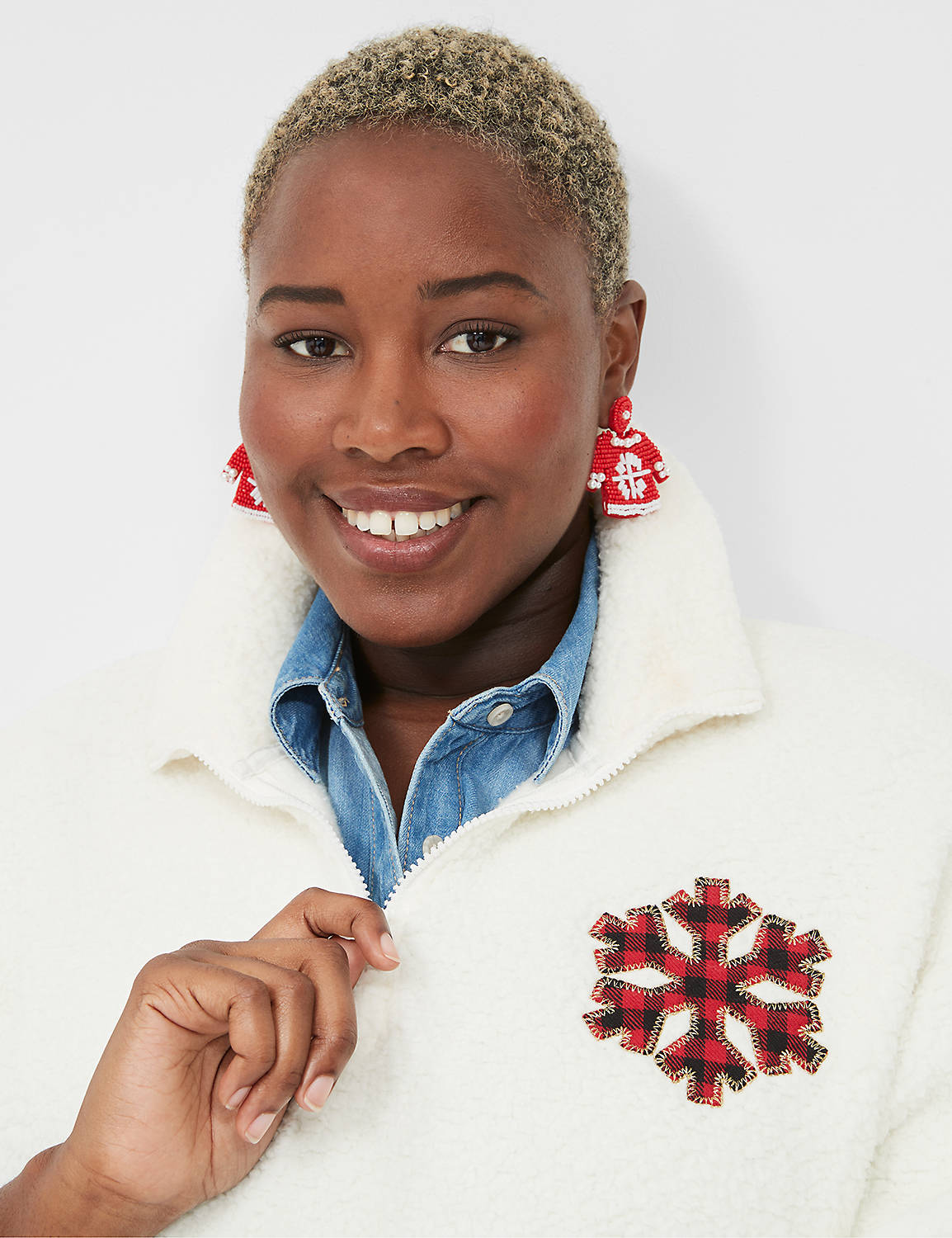Statement Beaded Christmas Sweater Product Image 1