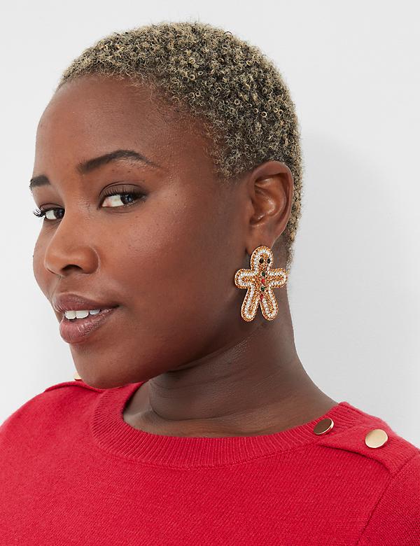 Holiday Pave Gingerbread Earrings