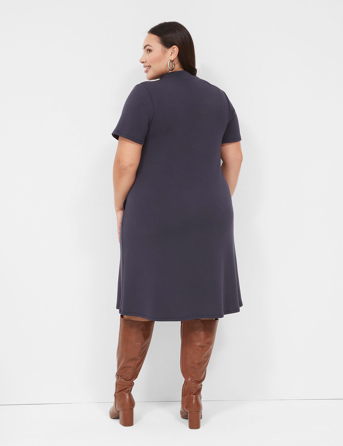 Journey Short-Sleeve Mock-Neck Dress