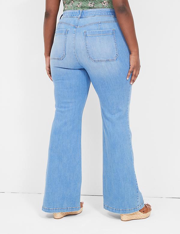 Pull-On Fit High-Rise Sailor Flare Jean