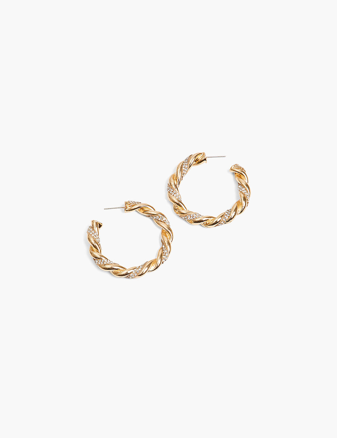 Pave Twisted Hoop Earrings Product Image 1