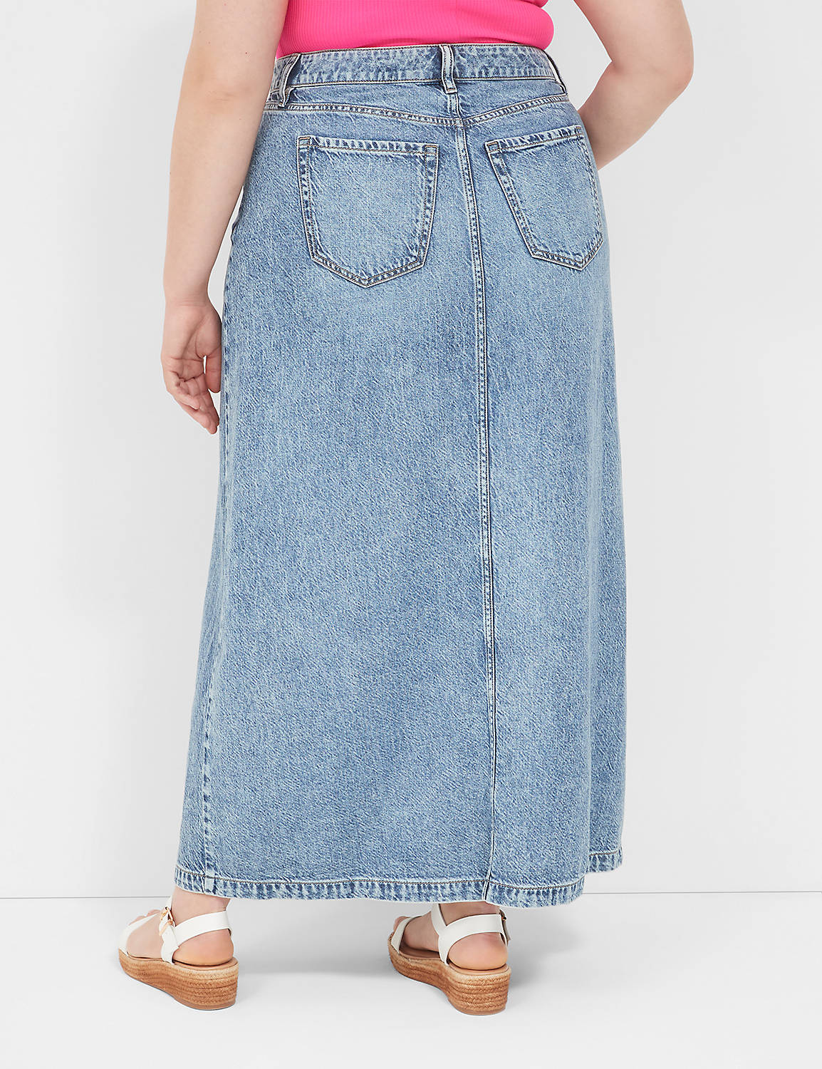 DENIM MAXI SKIRT HIGH RISE- FRONT S Product Image 2
