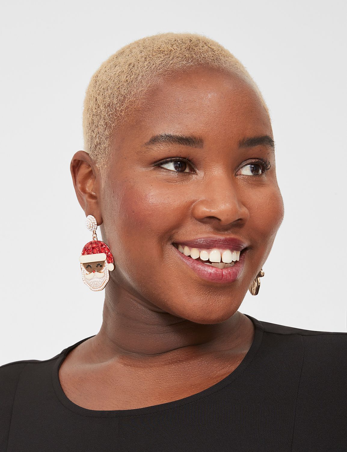 Black santa earrings discount