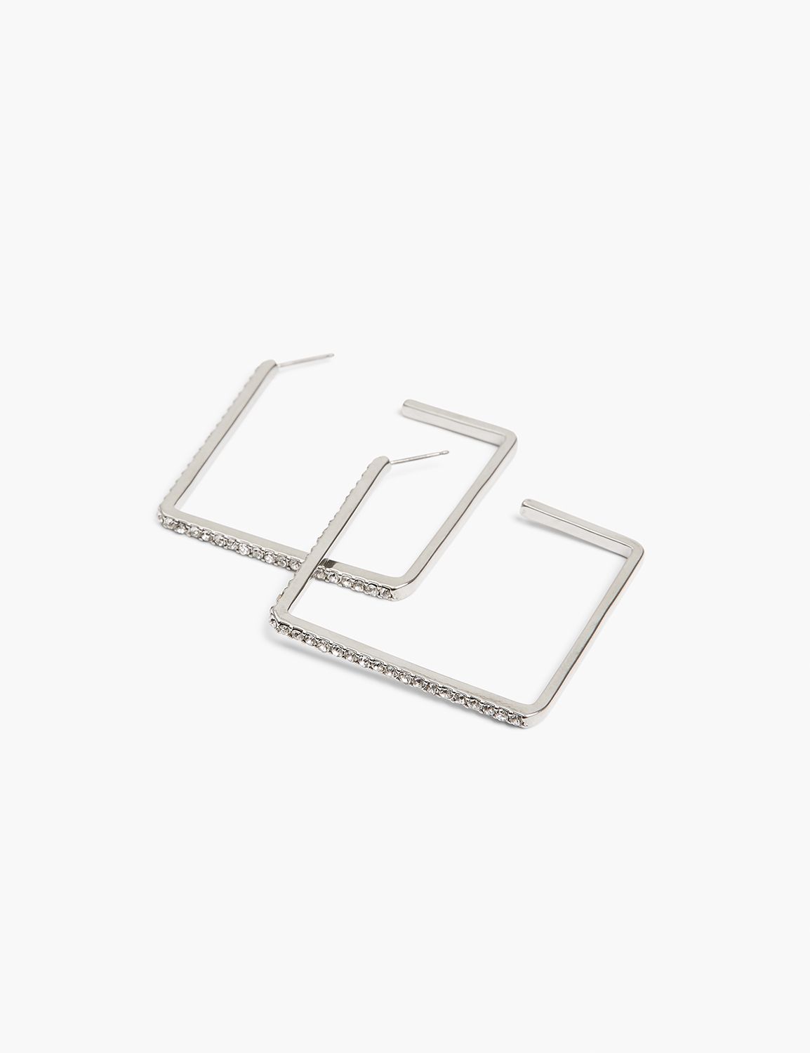 Pave Square Hoop Earrings Product Image 1