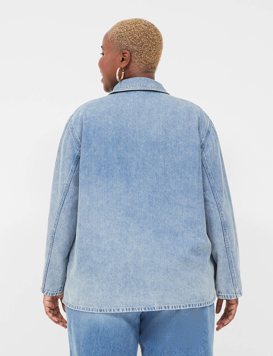 Relaxed LS Collared Denim Popover 1 Product Image 2