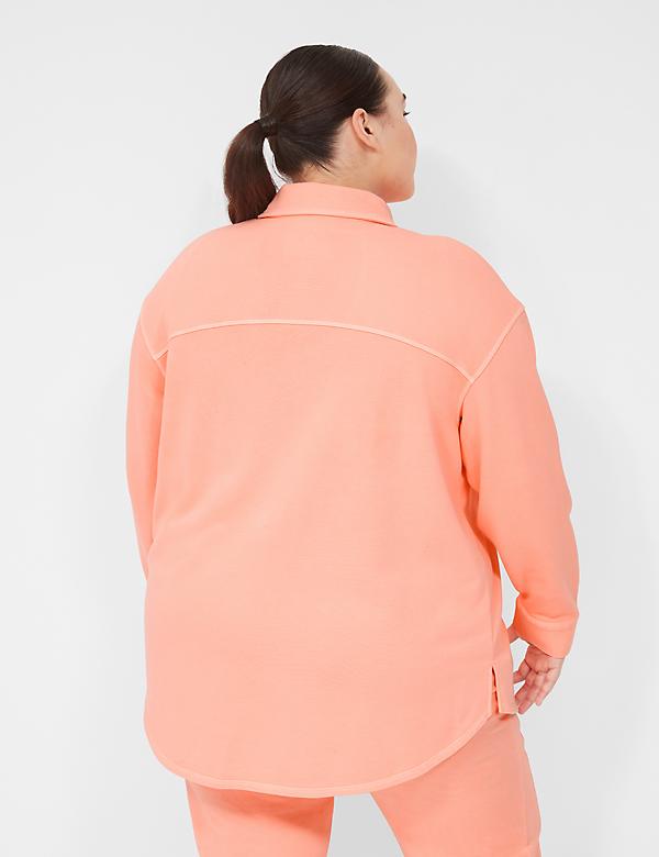 LIVI Button-Front French Terry Shacket