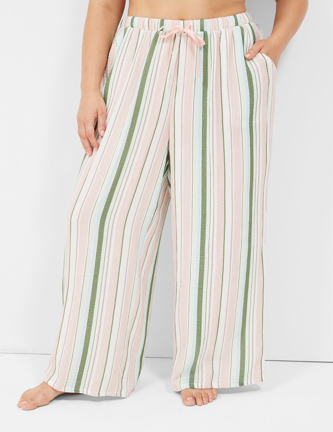 Crinkle Woven Wide Leg Pant