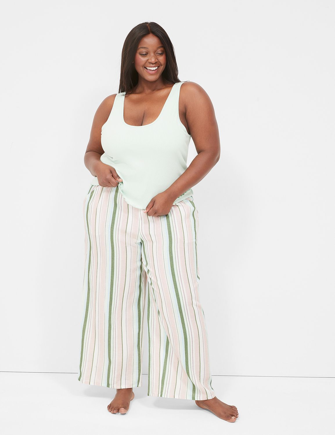 Crinkle Woven Wide Leg Pant | LaneBryant