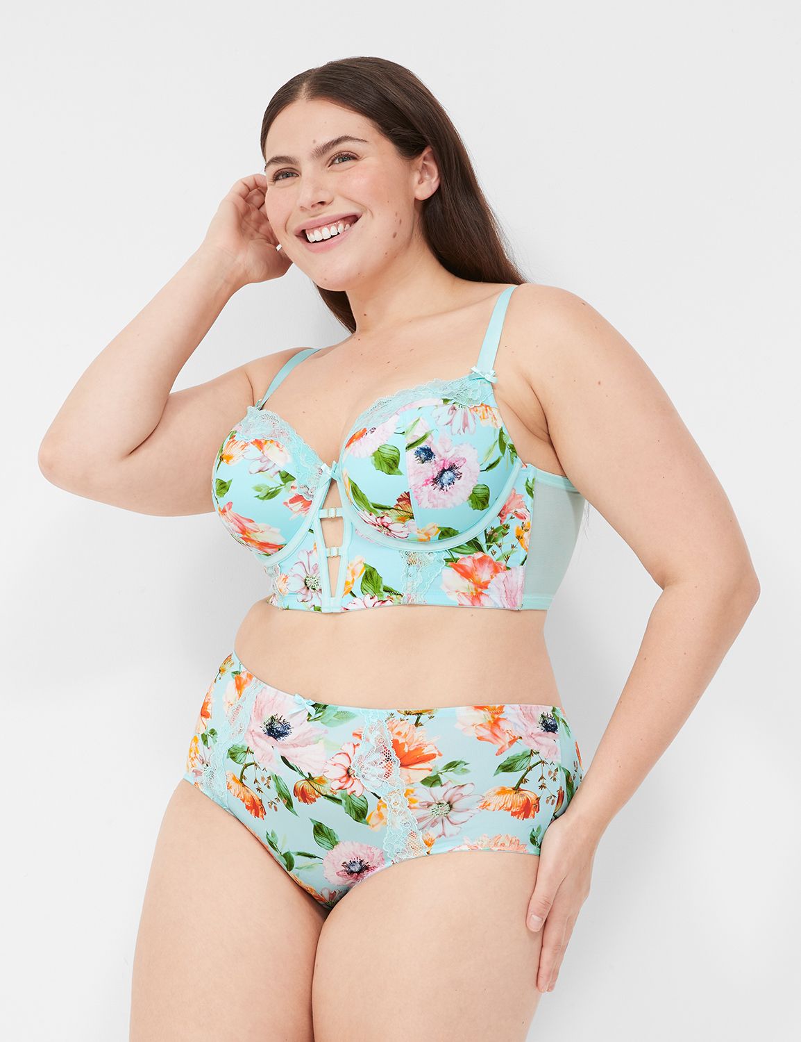 Printed Midi Cheeky with Lace Trim Product Image 2