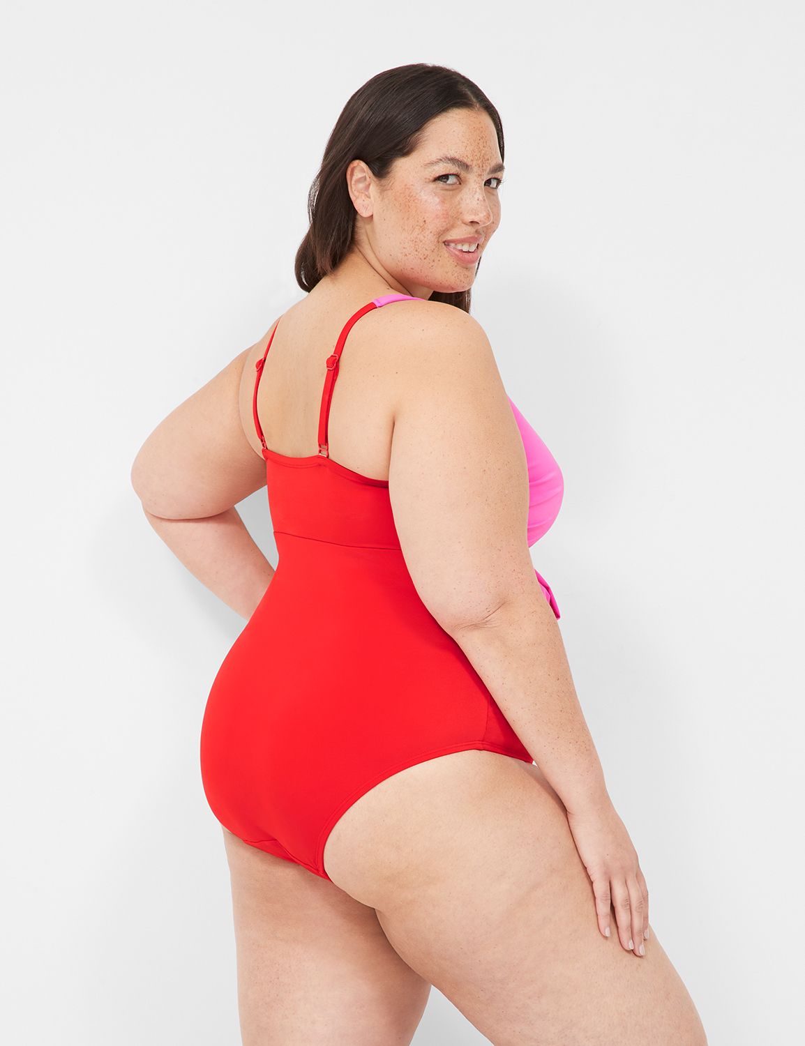 NW Wrap Plunge Cheeky One Piece 113 LaneBryant