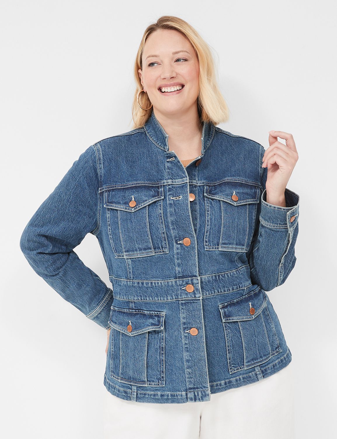 Womens denim utility on sale jacket