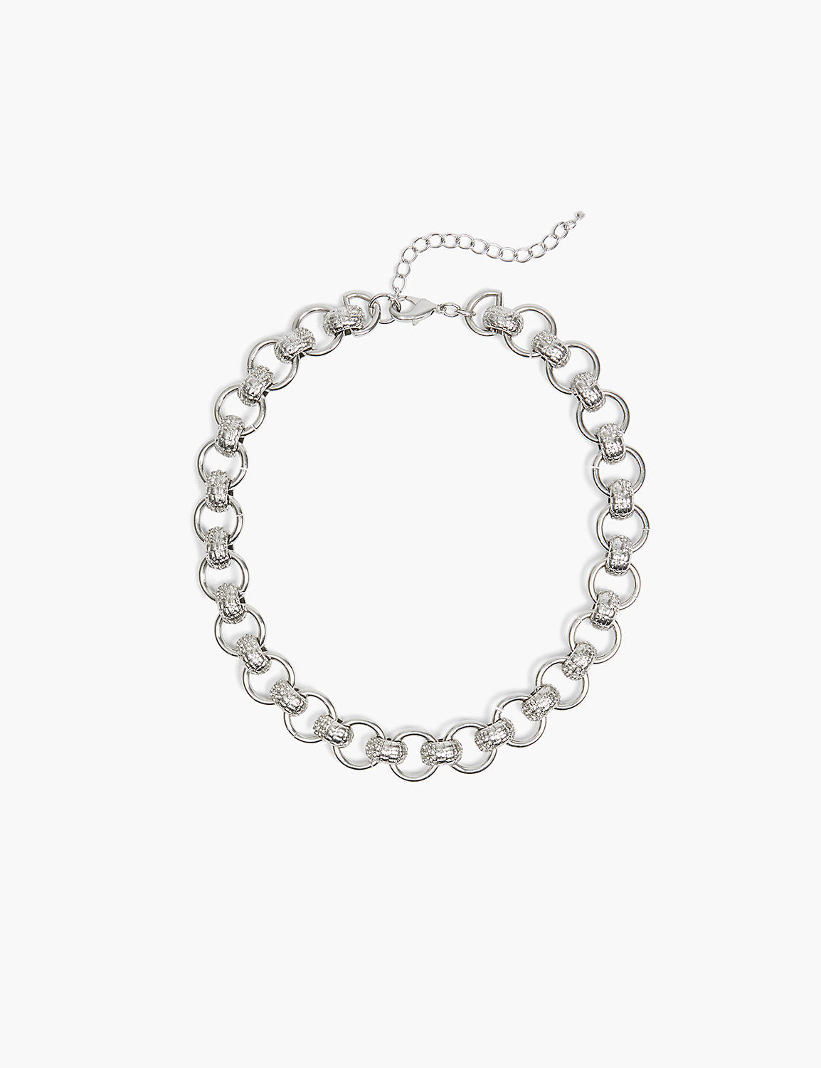 lane bryant textured chain necklace onesz silver