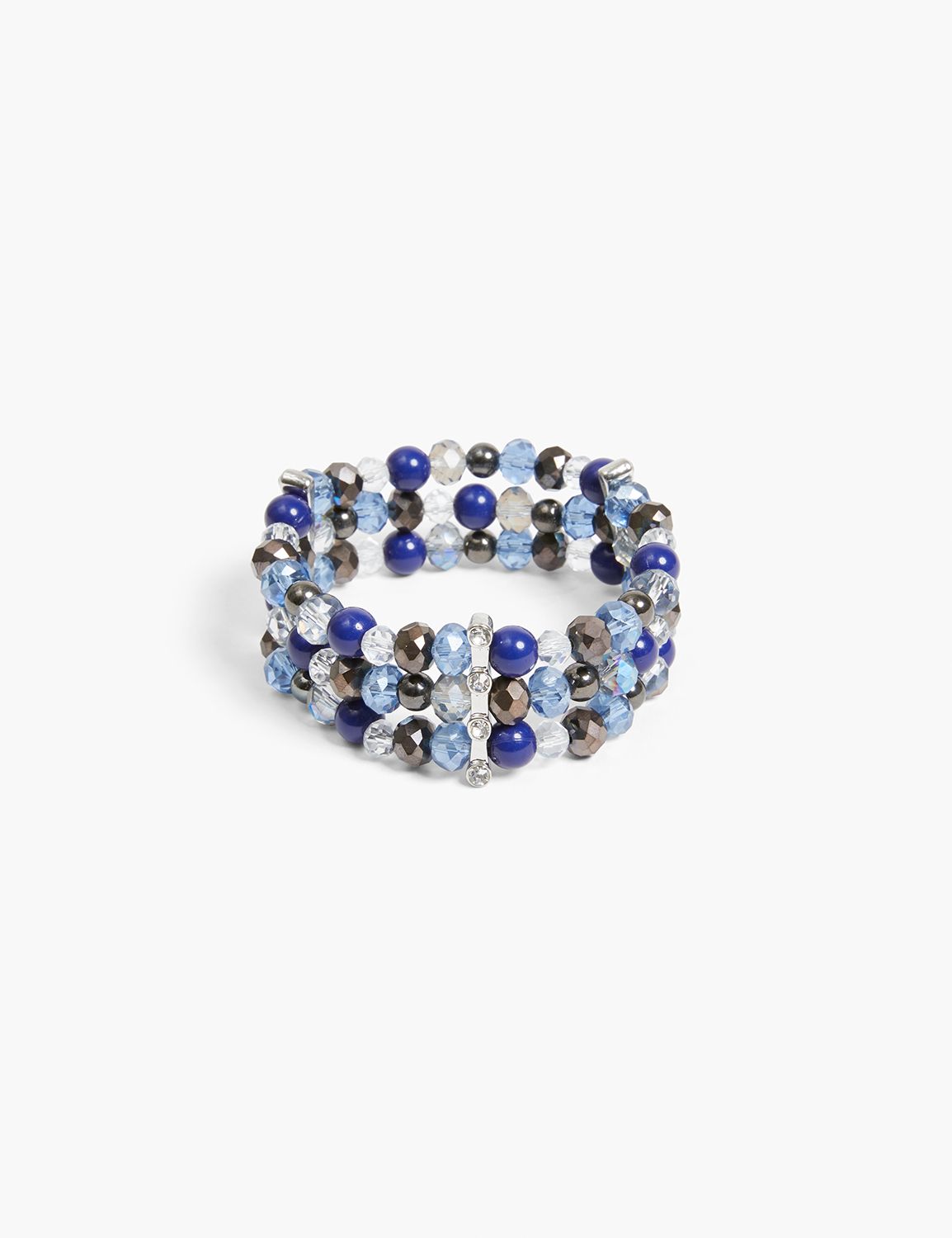 8.0 Snake Chain Bracelet + Ten (10) Pack of Assorted Blue Glass Beads -  Sexy Sparkles Fashion Jewelry