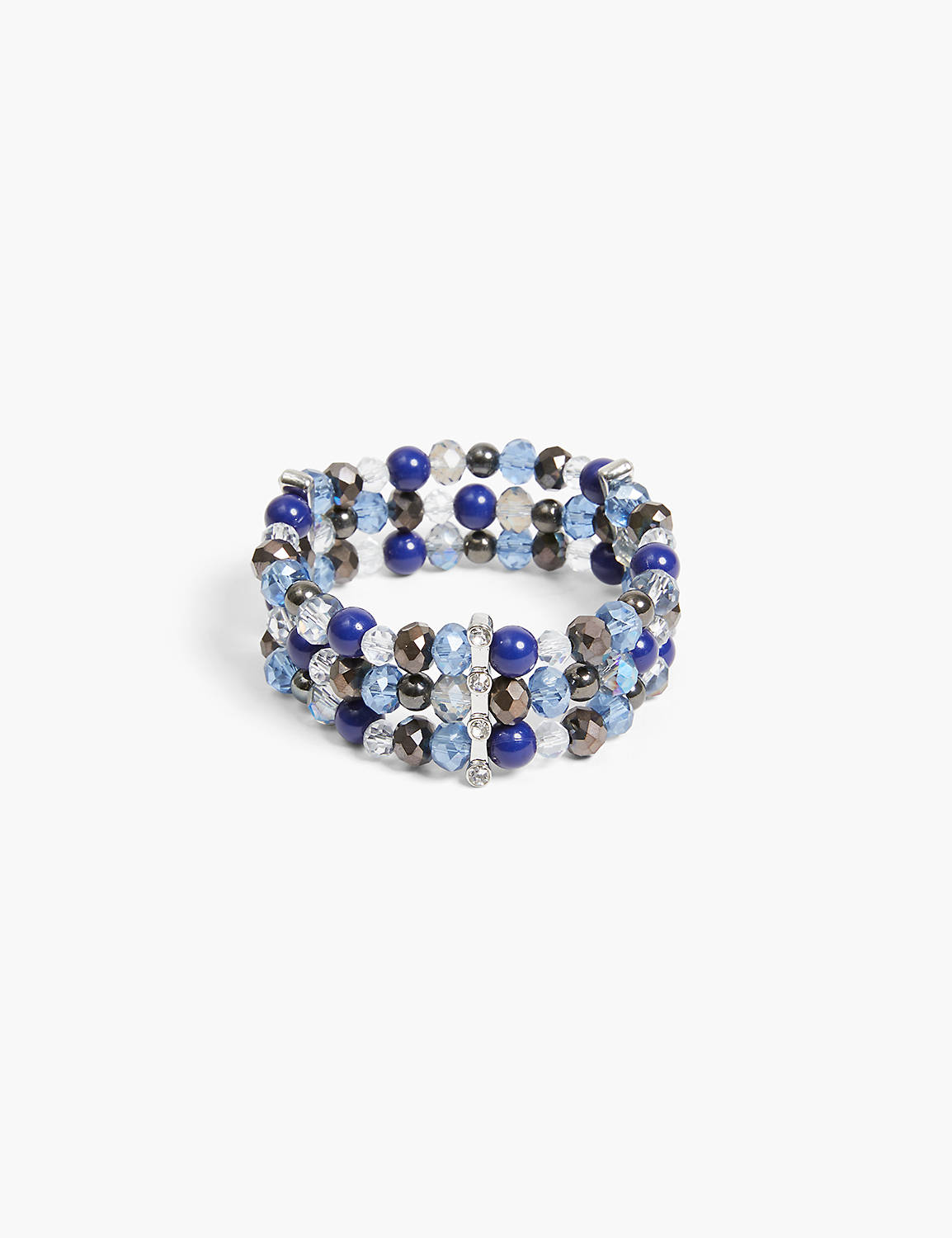 lane bryant blue sparkle beaded stretch bracelet onesz silver
