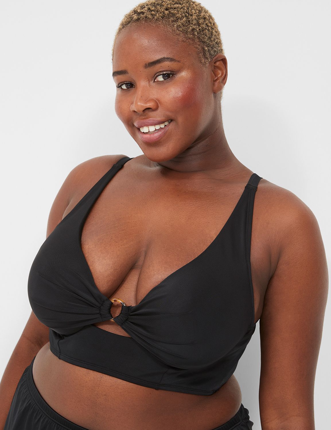 Longline bikini top plus size online