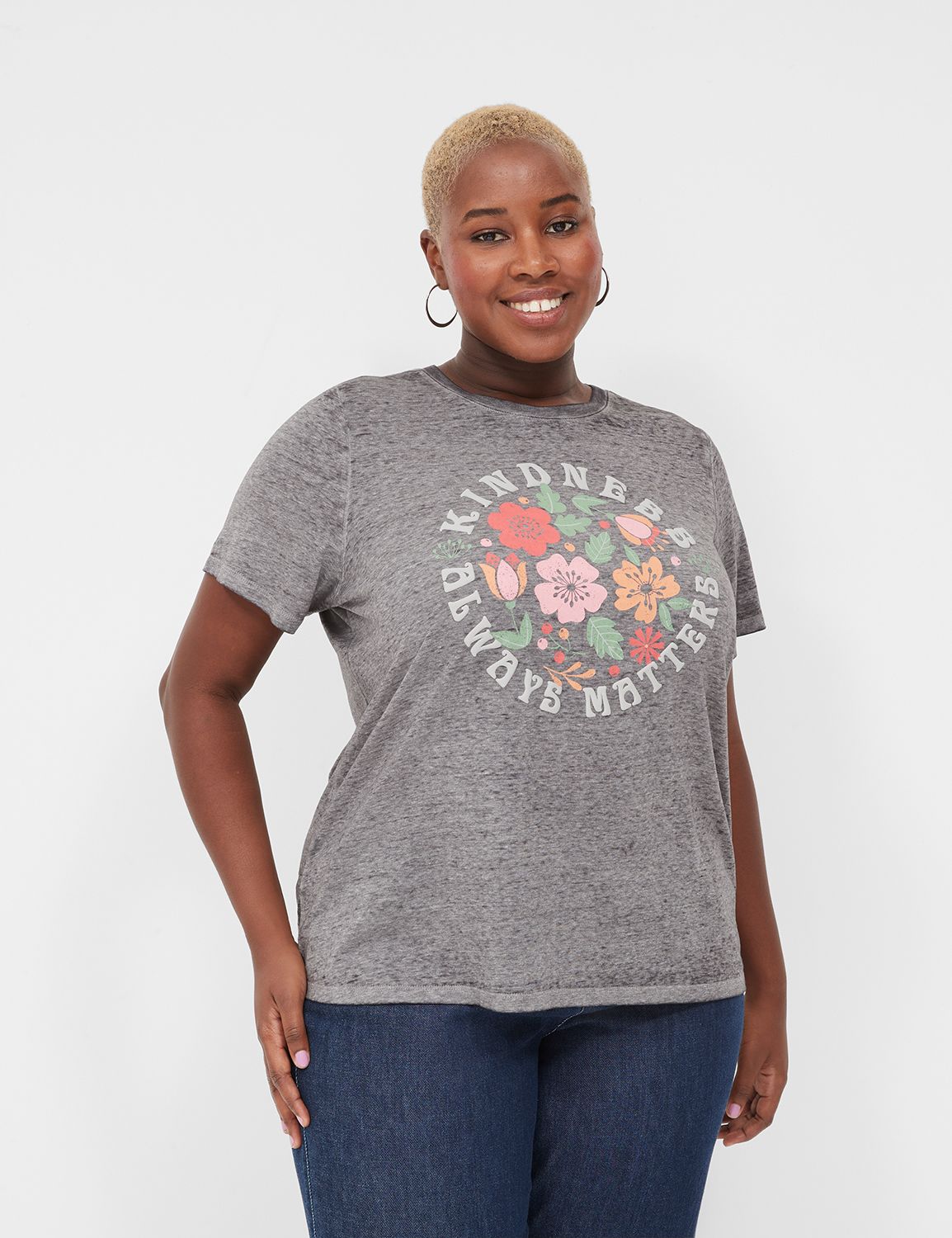 FLORAL GRAPHIC BURNOUT TSHIRT