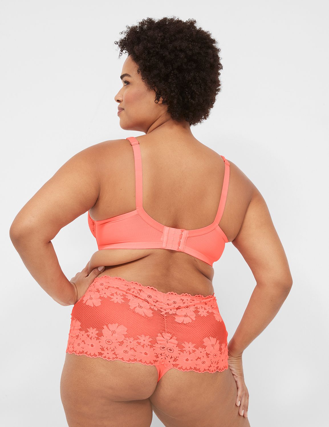 Fishnet Lace unlined high apex Plun Product Image 2