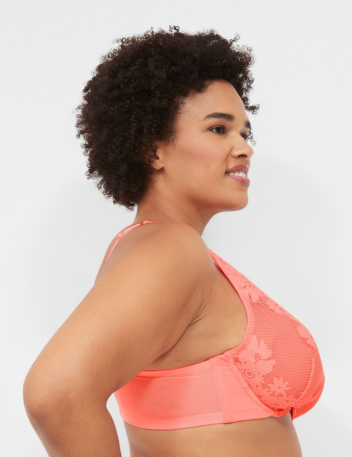 Fishnet Lace unlined high apex Plun Product Image 3