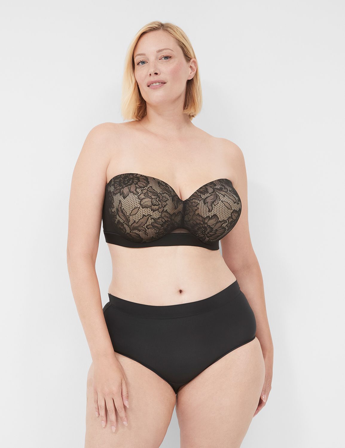 Black Plus Size Strapless Bras: Cups B-K