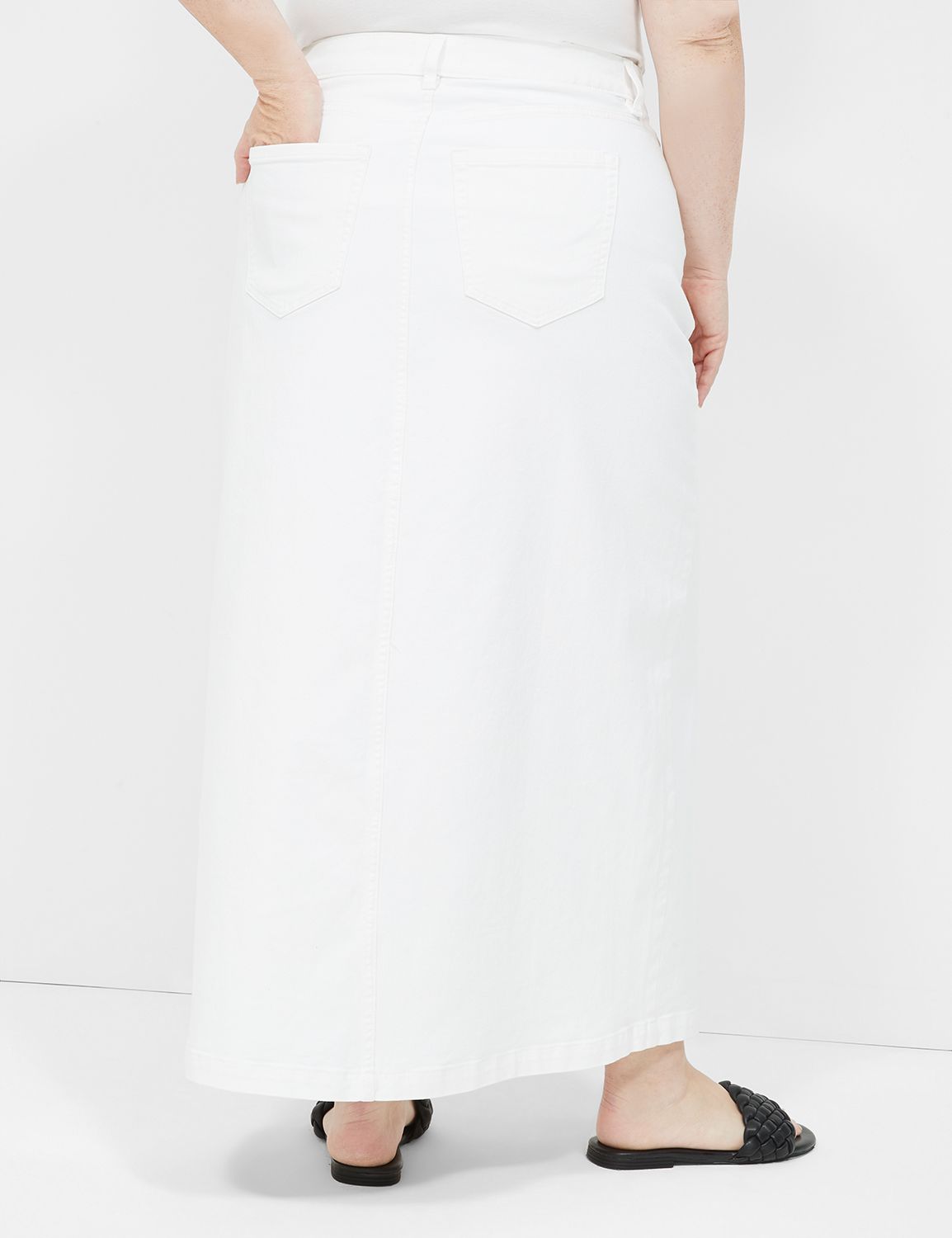 High-Rise Denim Maxi Skirt