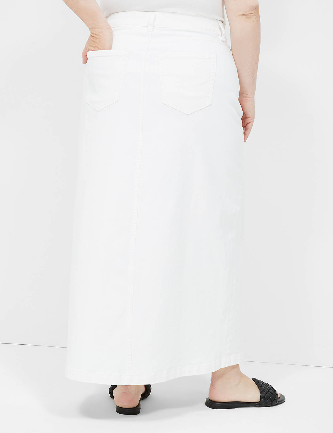DENIM MAXI SKIRT HIGH RISE- FRONT S Product Image 2