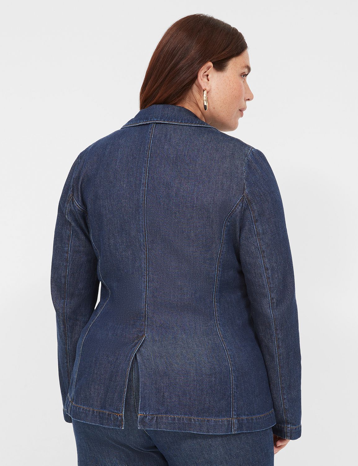 Plus size store denim blazers