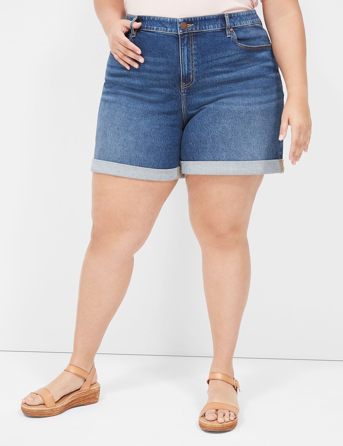 Boyfriend Fit Midi Jean Short