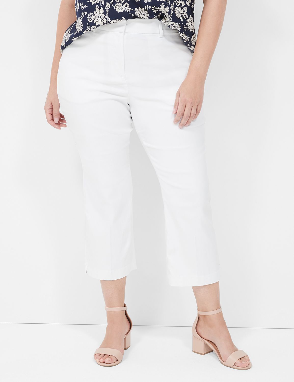 LANE BRYANT NEW Linen Capri Pants White Plus Size 26/28 Relaxed Casual