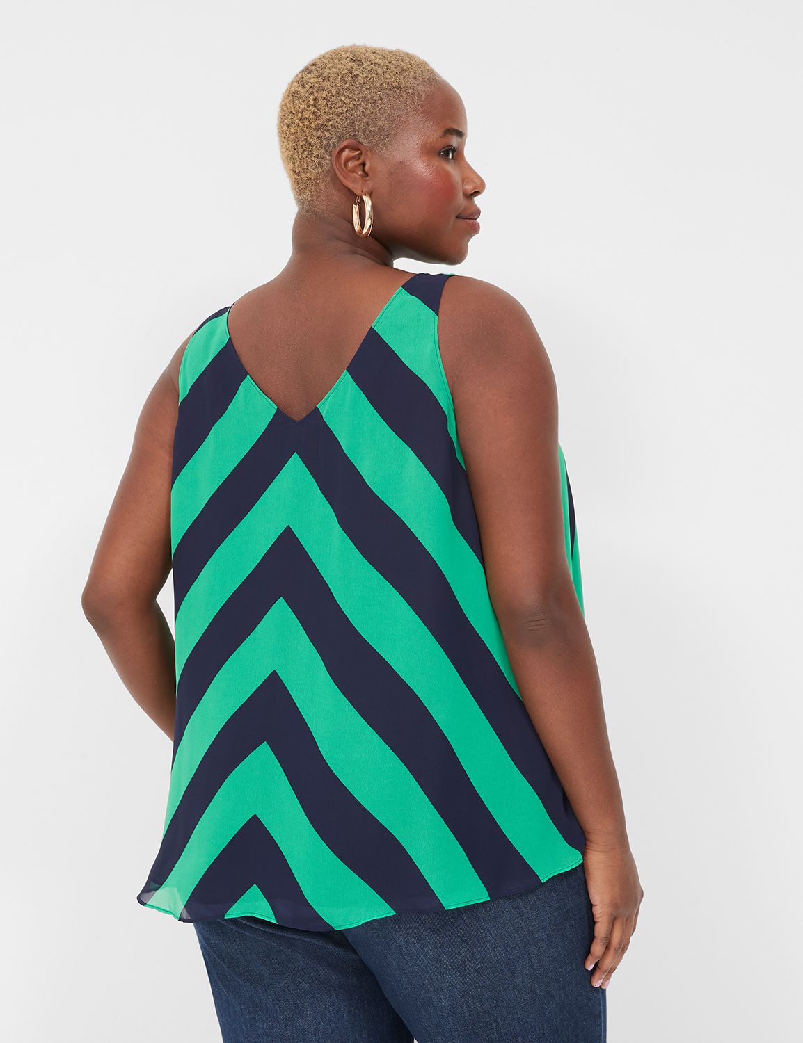 Teal Sleeveless Chiffon Tank