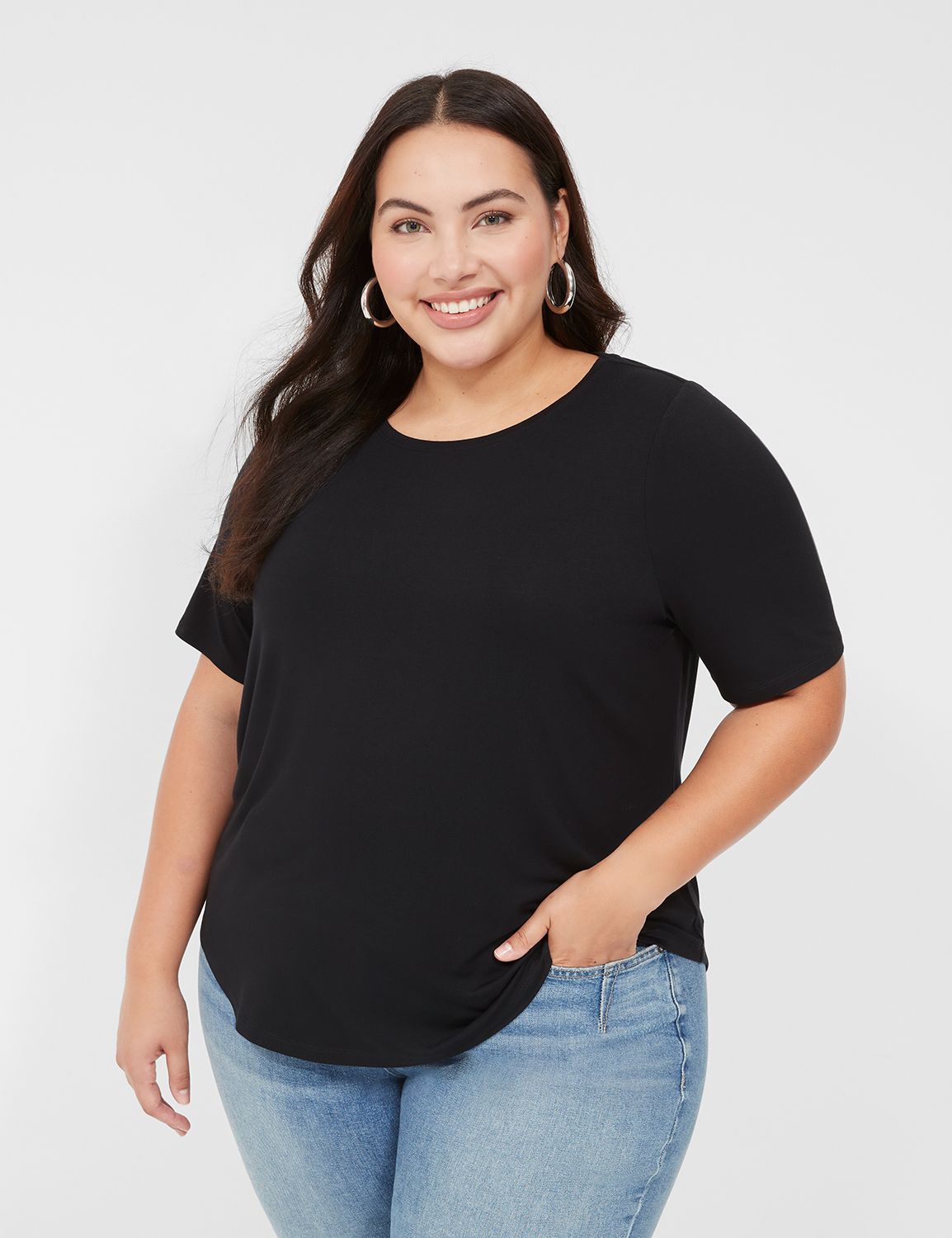 Classic Perfect Sleeve Crew Neck Cu | LaneBryant