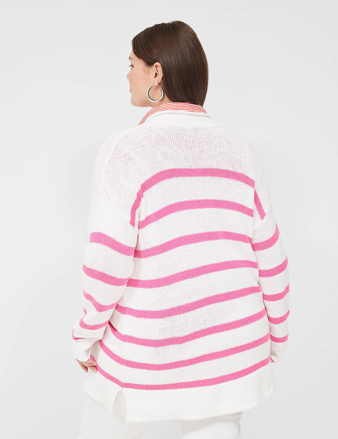 Classic Long Sleeve Striped Open Fr Product Image 2