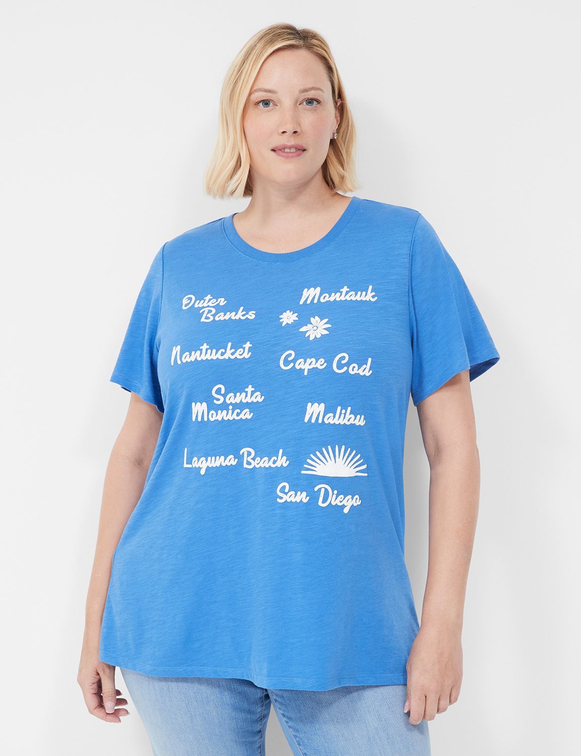 Fitted Short Sleeve Crew Neck Tee