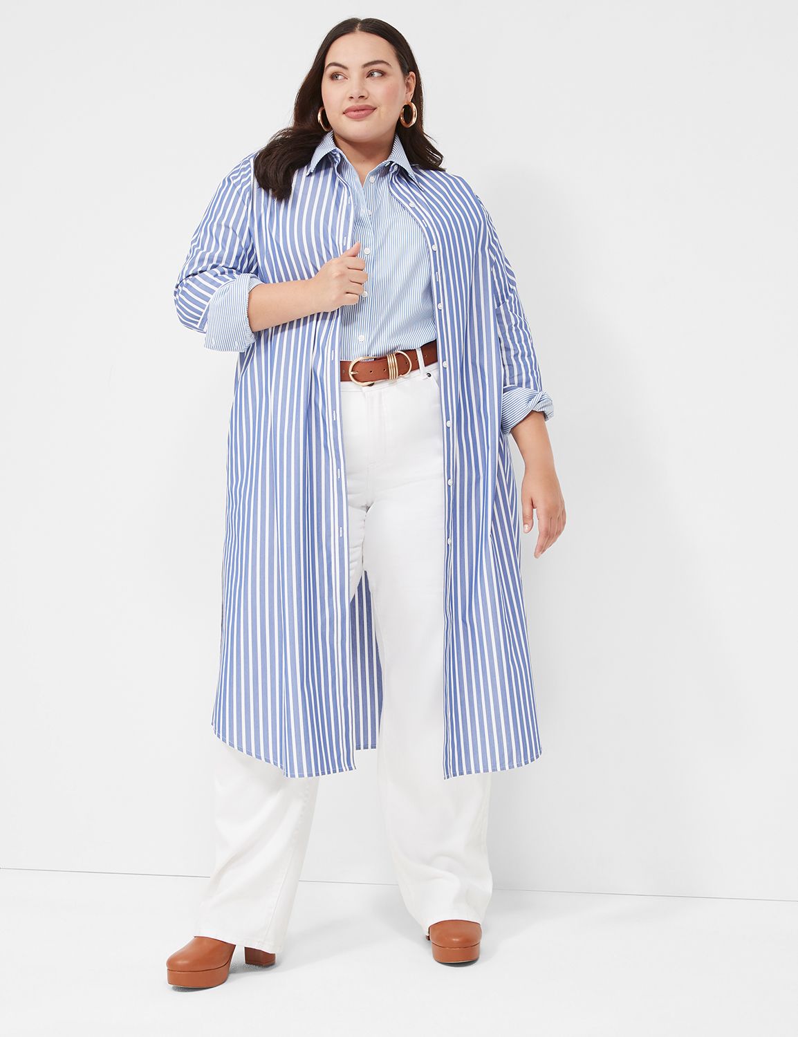 LS Tall Cuff Maxi Shirt Dress 11404 Product Image 4