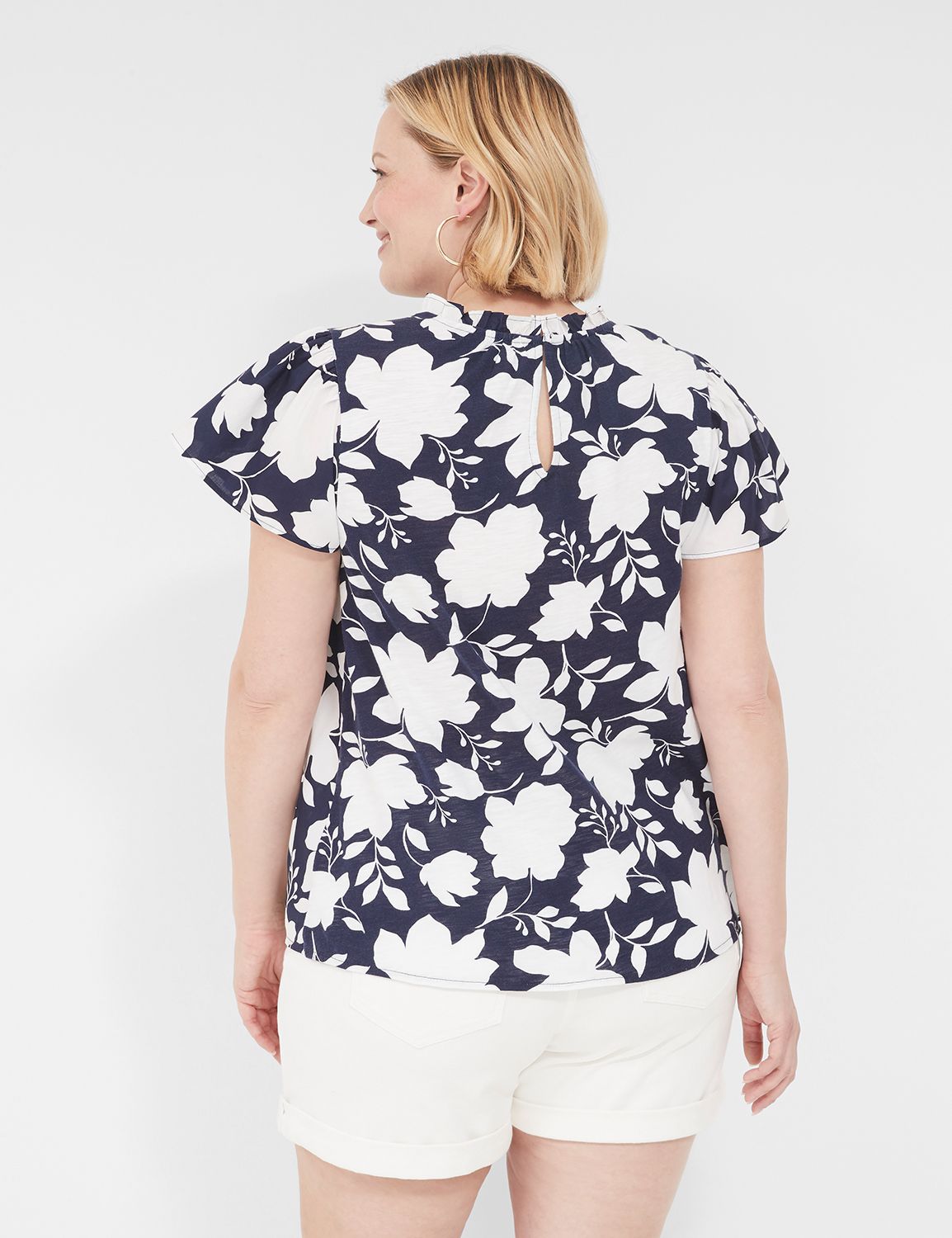 Subtle Swing Cap Ruffle Sleeve Crew Product Image 2