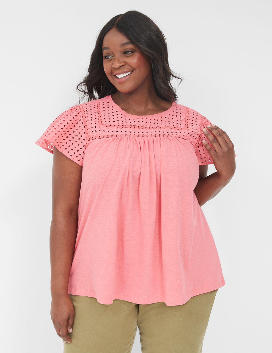 Moderate Swing Short Flutter Sleeve | LaneBryant