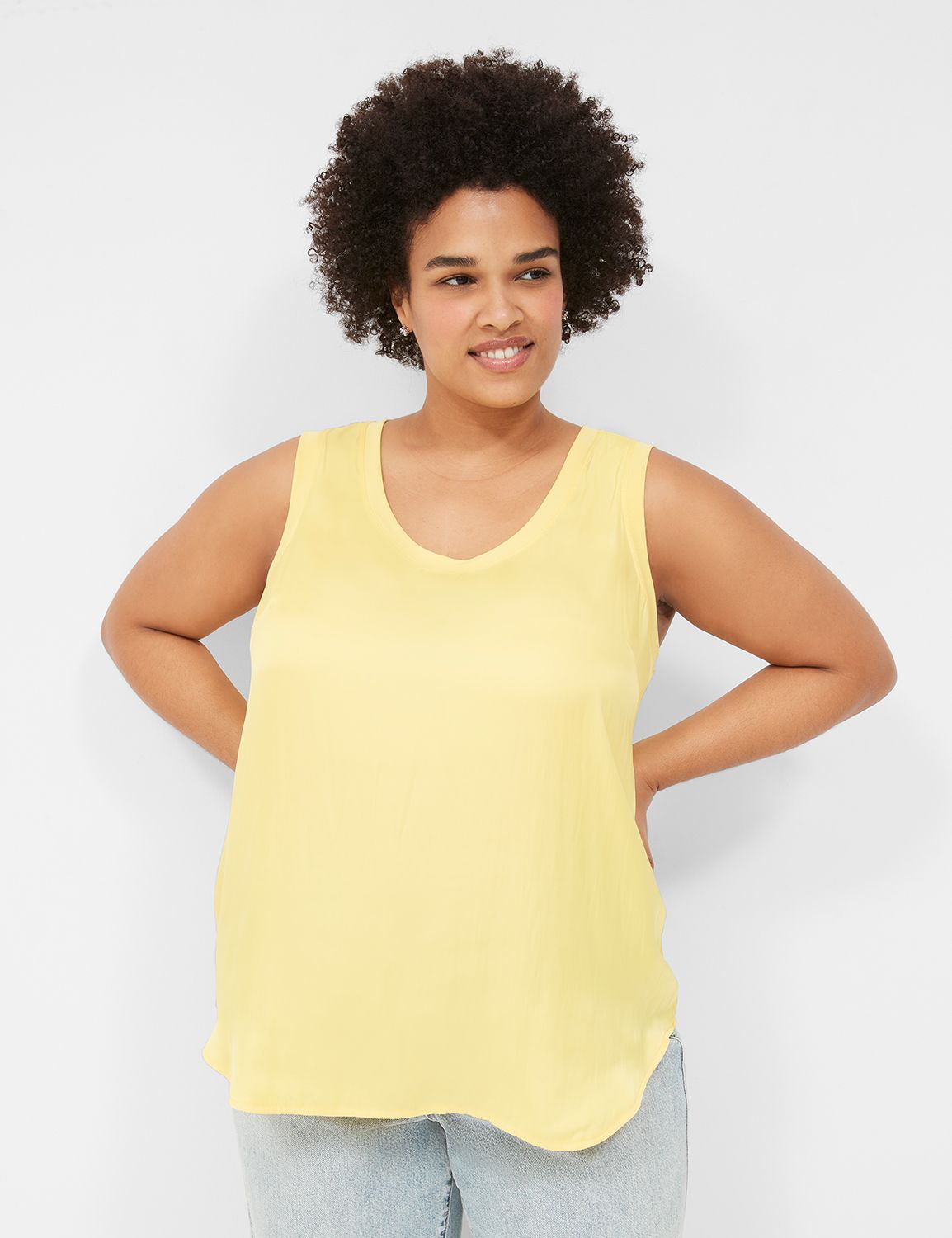 WV Sleeveless Fabric Mix Tank S 113 Product Image 1