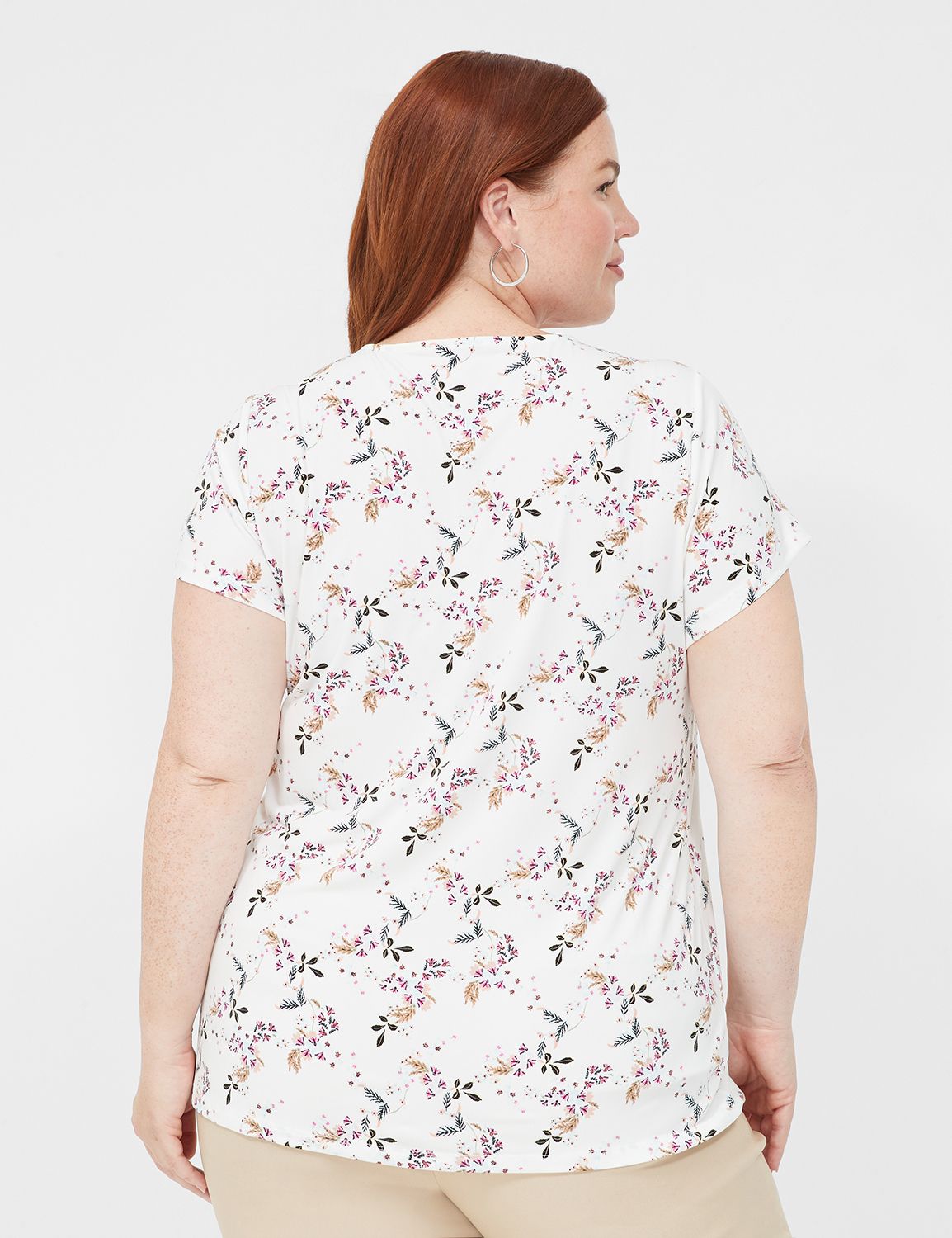 Cap Sleeve Dolman VNeck Matte Jerse Product Image 2