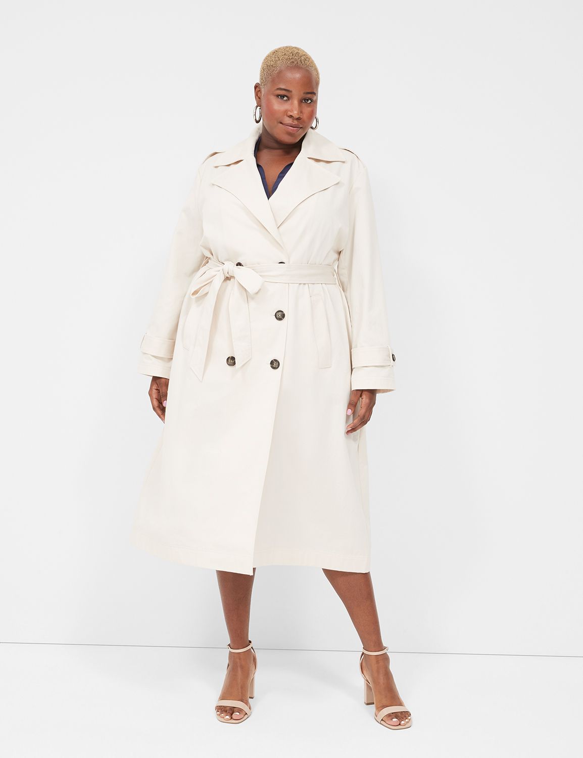 3550044 Powder Lyocell Trench Coat