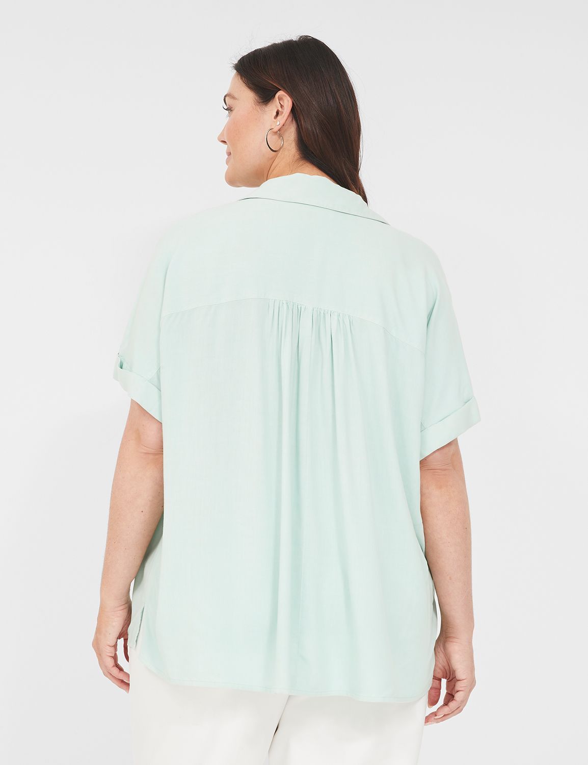 Short Sleeve Boxy Button Down - Lemon main image 1