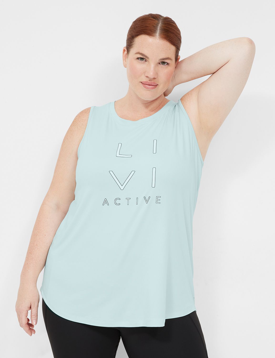 Action Back Tank - Coral, Plus Size Gym Wear