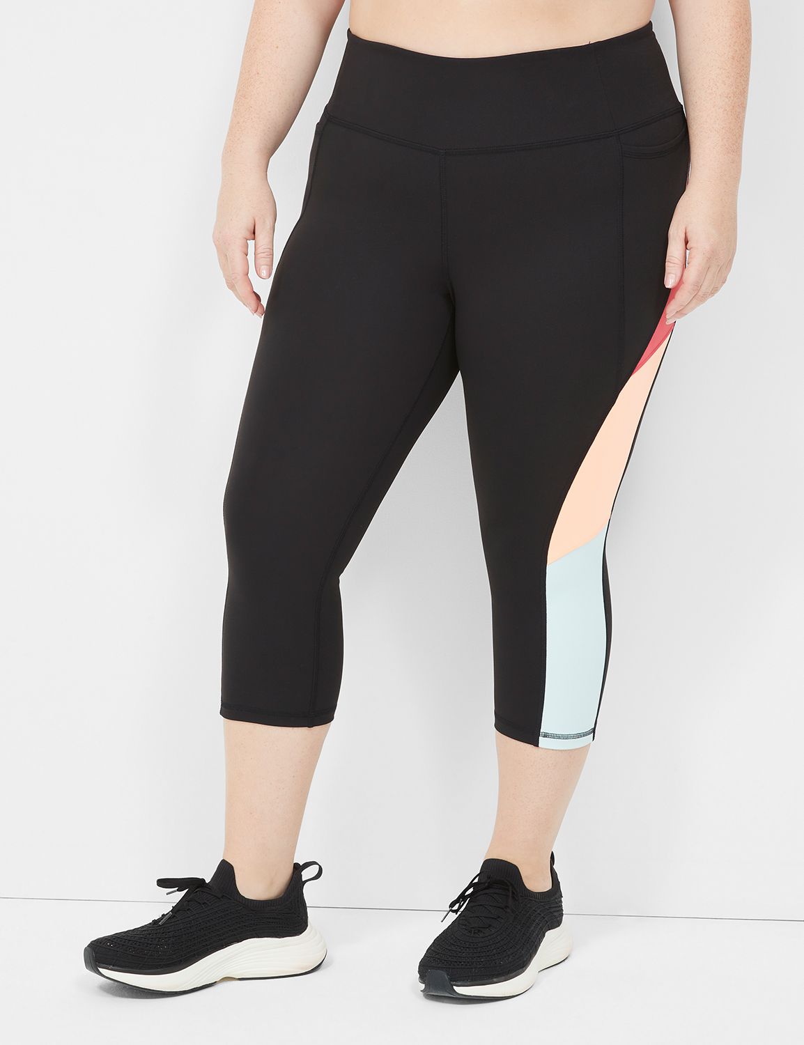 Ideology Plus Size Colorblock Capri Leggings - 3X, Purple Noir