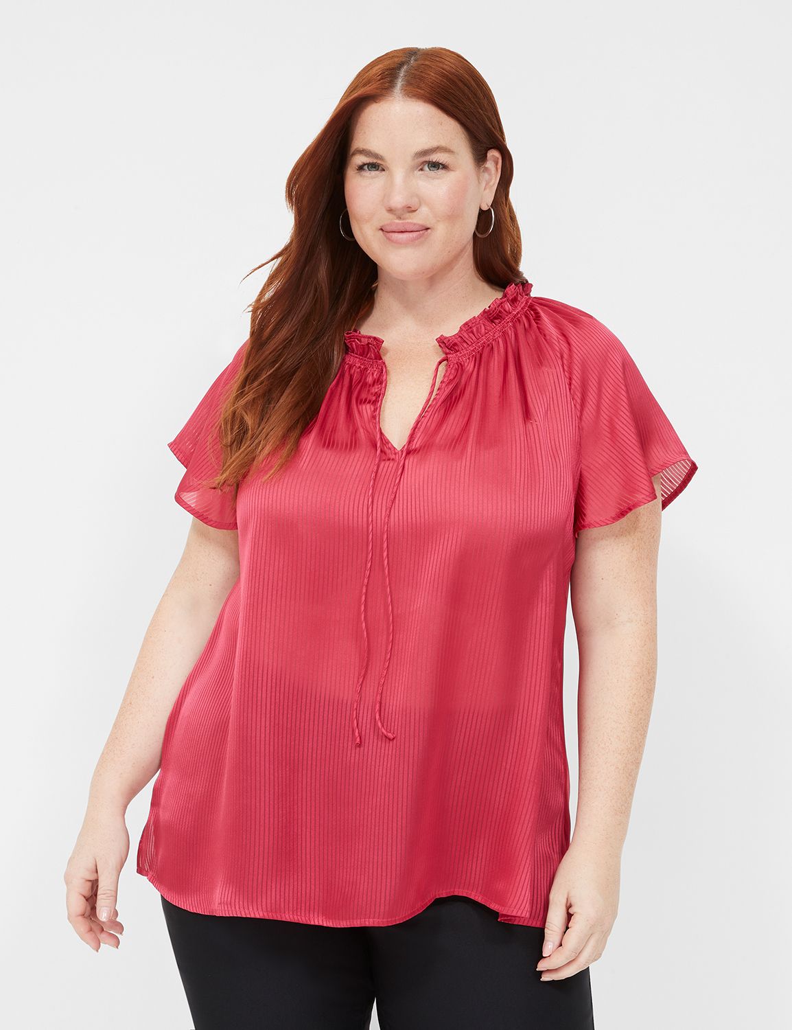 plus size ladies clothing - - Lane Bryant PINK Dip-Dye Cold Shoulder Swing  Top - Plus Size 18/20 to 30/32 (US