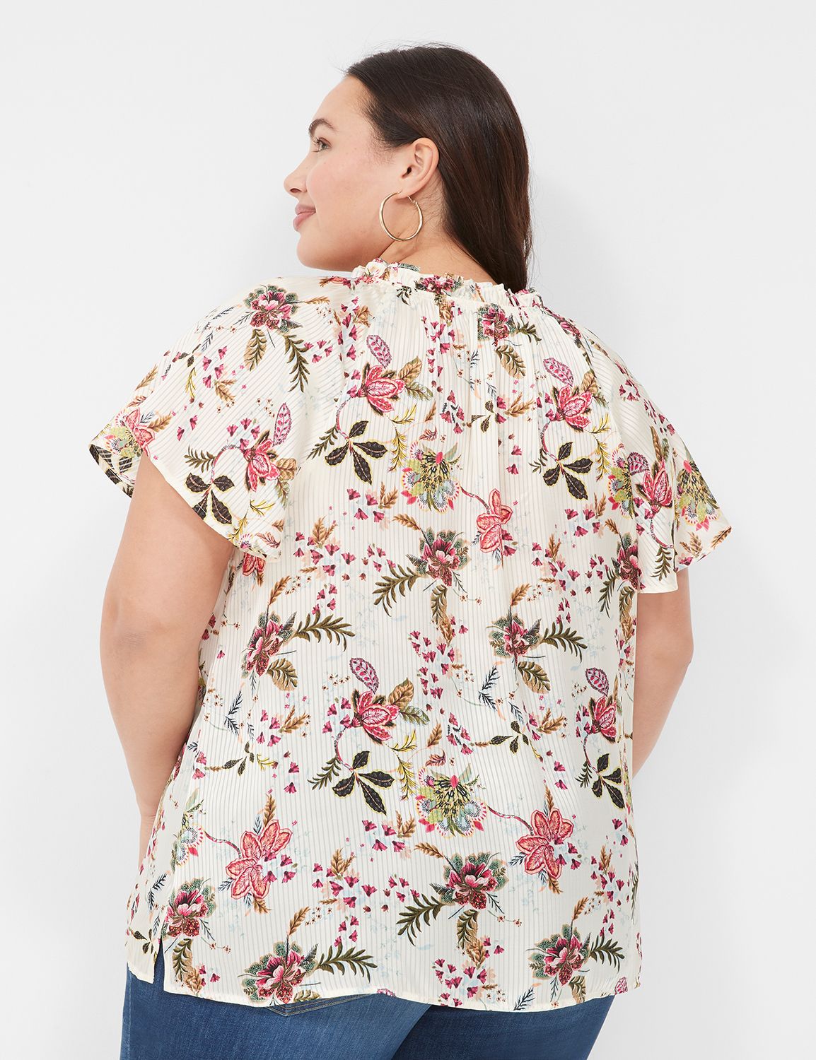 Ruffle Layered Cap Sleeve Collared Product Image 2