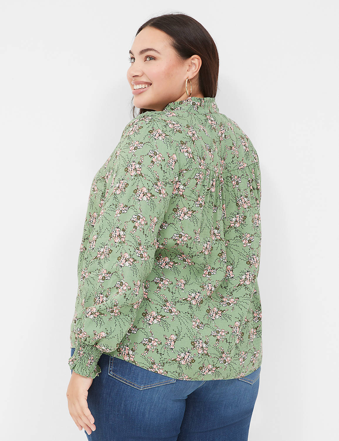 Long Sleeve Popover with Smocked Sh Product Image 2