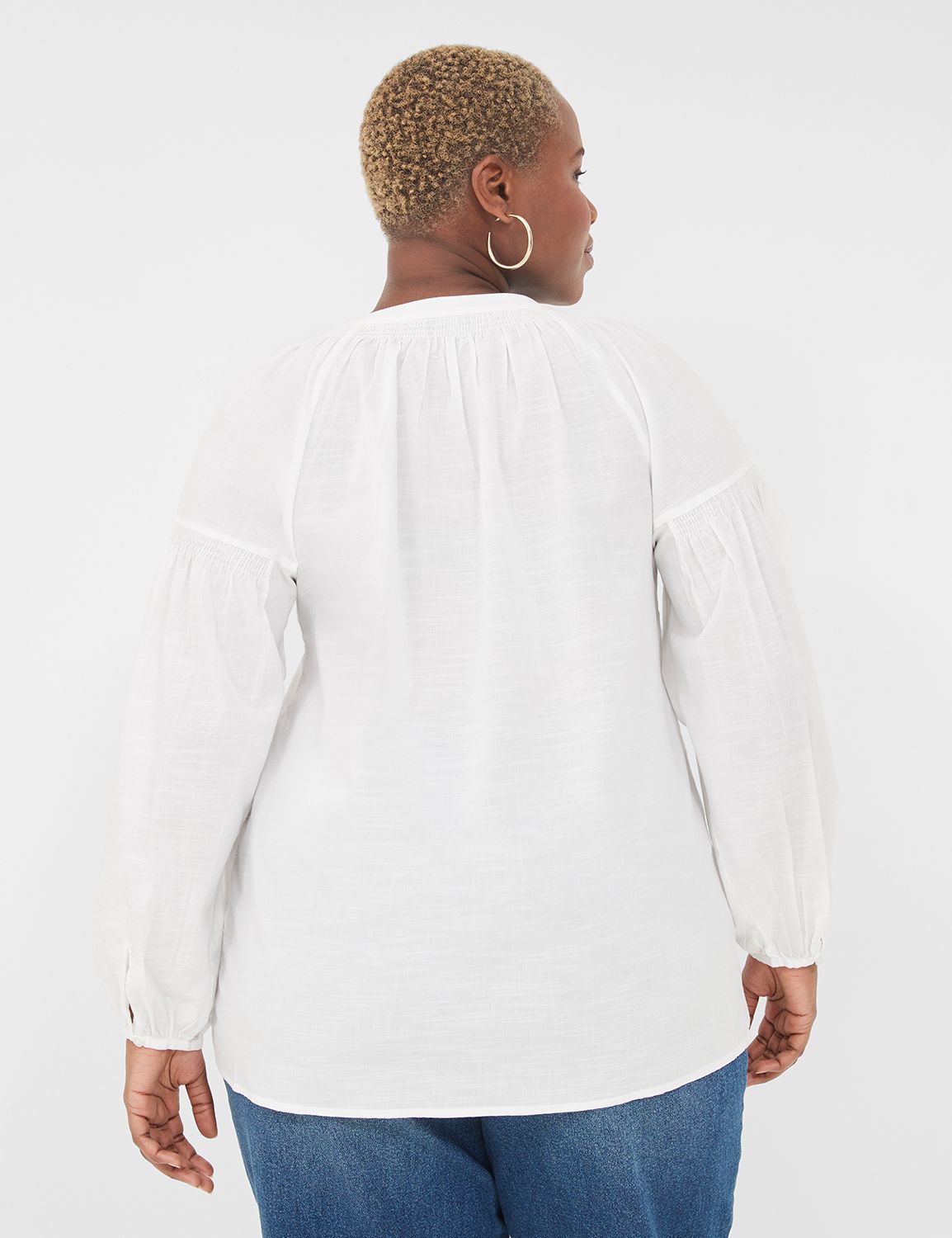 Classic Long Sleeve Split Neck Popo | LaneBryant