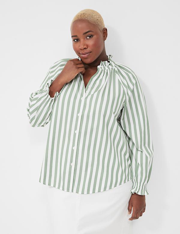 Relaxed Button-Front Blouse