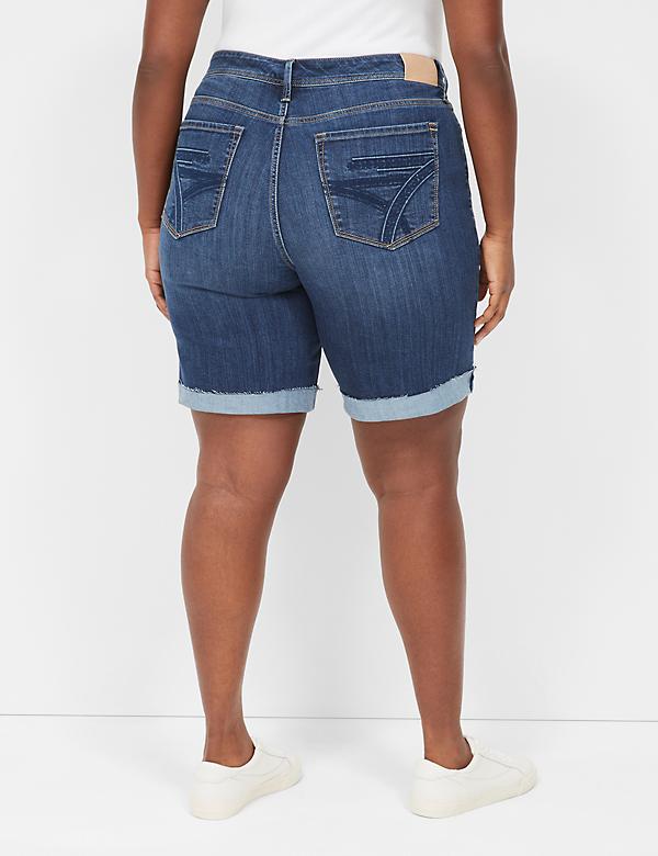 Seven7 Bermuda Jean Short With Back Pocket Embroidery