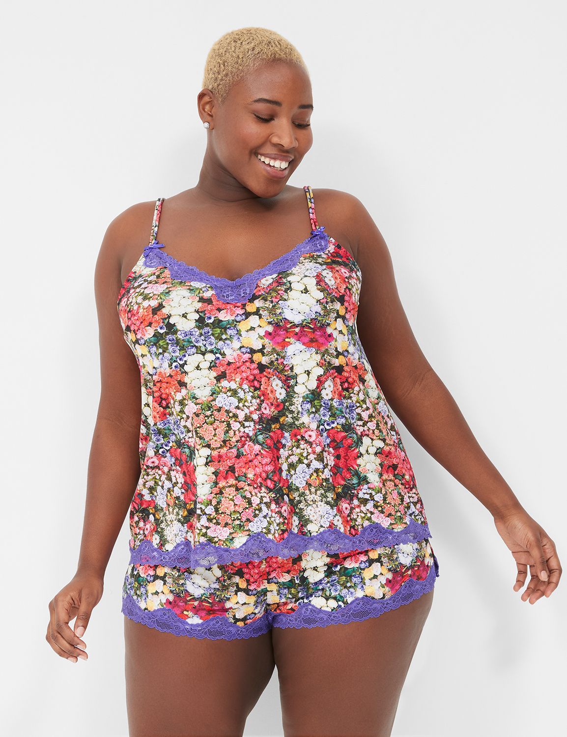Plus Size - Full-Coverage Balconette Lightly Lined Exploded Floral