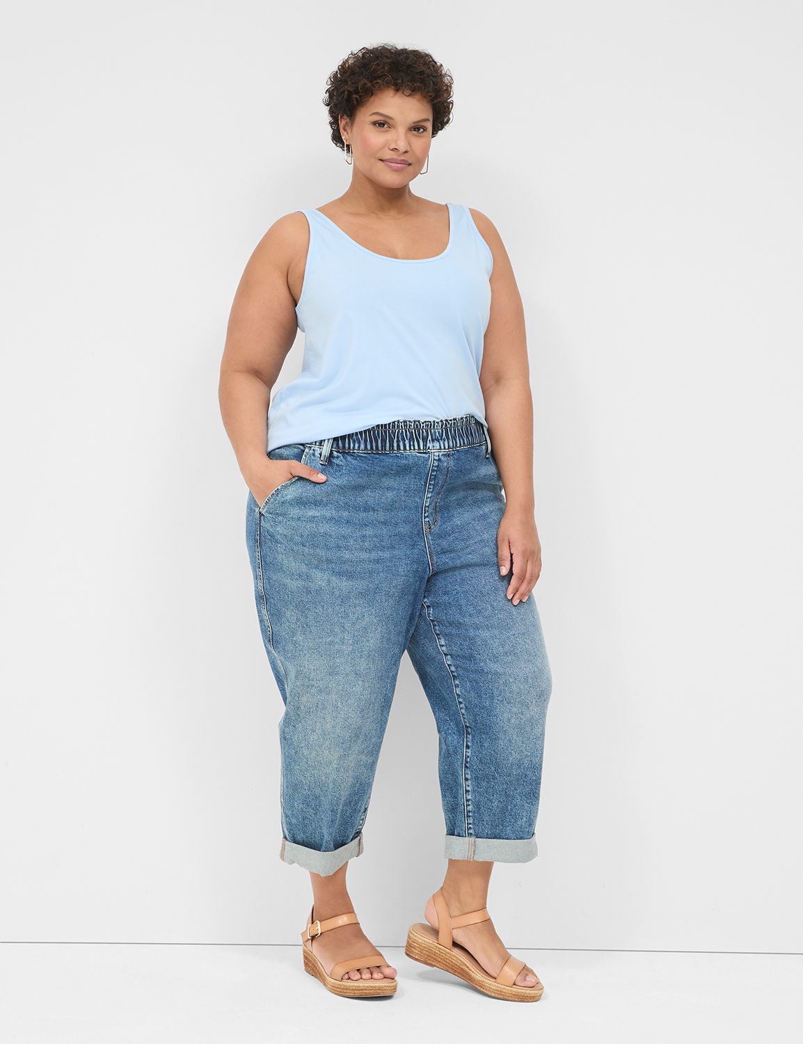 Pull-On Fit Boyfriend Jean