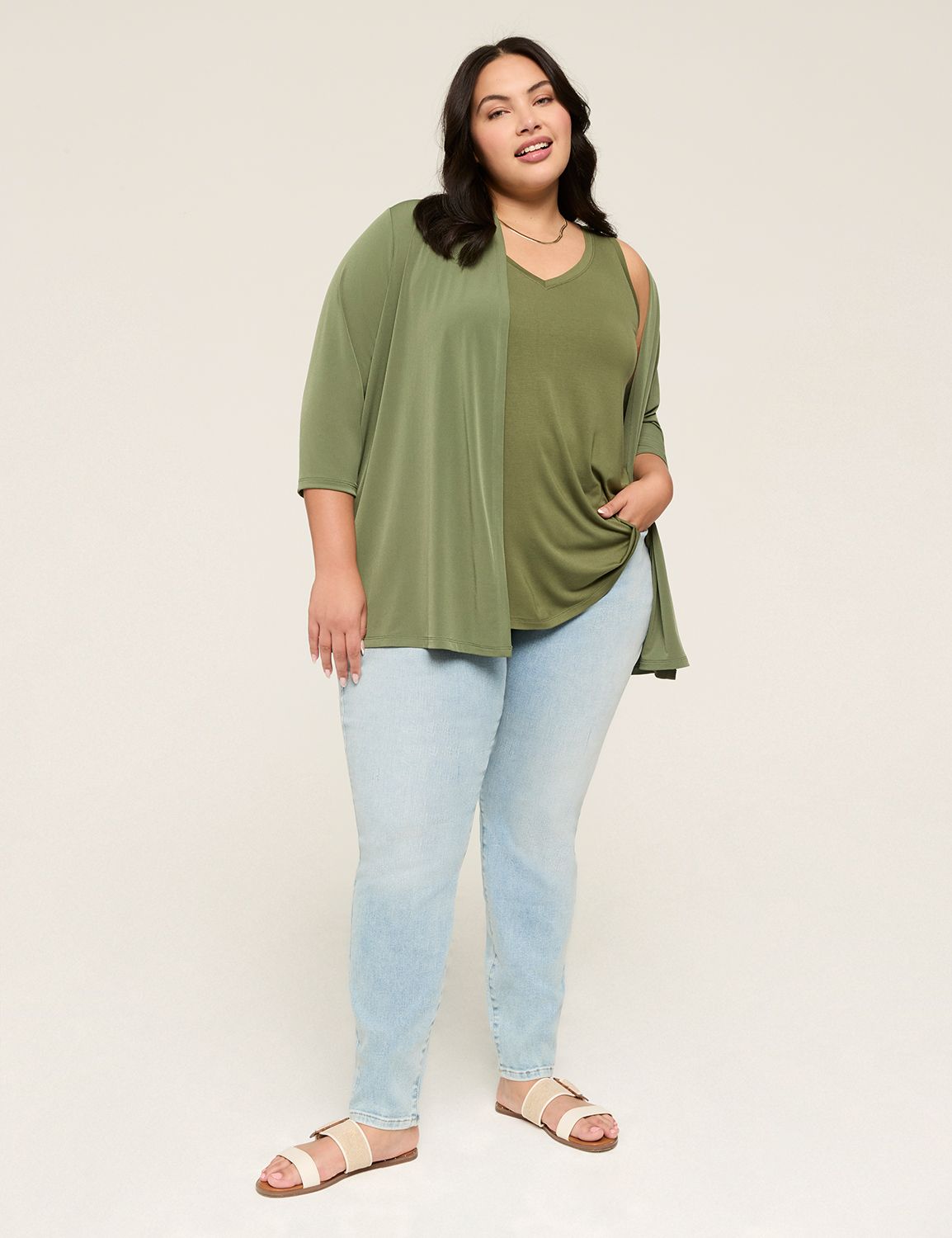 Casual Sleeveless V-Neck Swing Tank Product Image 3